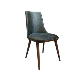 [FZ94639] Sedia in vellutino Verde Oliva gambe in legno DIANA 50x48x h87 cm