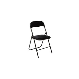 [19921639] Sedia pieghevole salvaspazio in velluto Nero 39x39x h79 cm