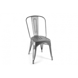 [GIC811074] Sedia sala cucina in metallo grigio stile urban cm 51 x 44x 86 h