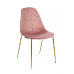 [B0733308] Sedia salotto in velluto rosa con gambe oro