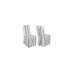[V9135250000] Sedia tessuto a righe grigio-blu