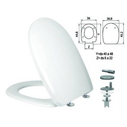 [333478] Sedile WC in termoindurente &quot;Aqua&quot; con cerniere inox H341 - Ferr 410823.