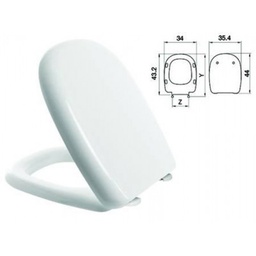 [333475] Sedile WC in termoindurente &quot;Five&quot; bianco con cerniere inox H025S - FER 410762