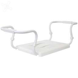 [FZ100536] Sedile per vasca regolabile in acciaio verniciato bianco  19 x 26 x 65.5 cm