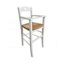 [FZ83722] Sediolone bimbo 708 legno bianco e seduta paglia