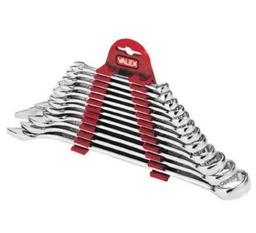 [018020] Serie Set 12 Chiavi Combinate da 6 a 22 mm con Chiave Fissa Stella in Acciaio Valex