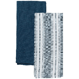 [20041407] Set 2 Strofinacci 50 X 70 Cm Ottanio Cotone Blu