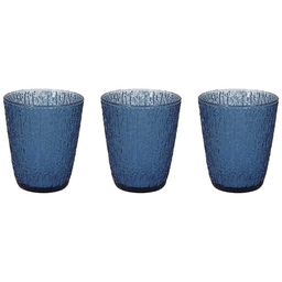 [20003547] Set 3 Bicchieri Vetro blu 280 Cc Linea DAVOR