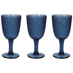 [20003549] Set 3 Calici 250 Cc Vetro Blu LINEA DAVOR