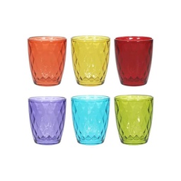 [2010565] Set 6 bicchieri acqua multicolor linea Jenny 320 ml - Tognana