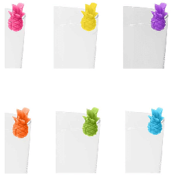 [20003556] Set 6 marker Omini per bicchieri Ananas in silicone multicolor