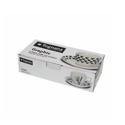 [ME685015529] Set 6 tazze caffè con piattino coordinato Linea Metropolis Graphic Tognana