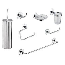 [DFLEX-122-WC67-100] Set accessori bagno Wind biadesivo + vite cromo