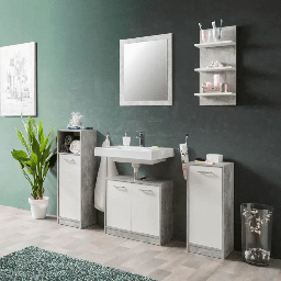 [FZ99078] Set bagno Madeira beton bianco