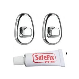 [1992600] Set di 2 ganci cromati con colla extra forte Safe Fix