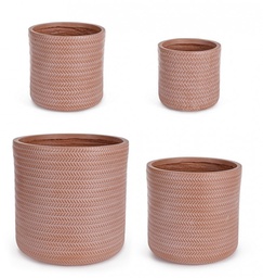 [B0790642] Set4 P.Vaso Tressage Cil Terracotta