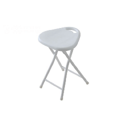 [FER868004] Sgabello Doccia In Acciaio E Abs Bianco Pieghevole