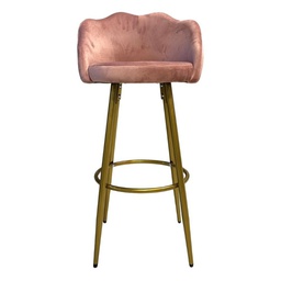 [FZ100378] Sgabello Orel in velluto rosa con gambe dorate opache Design elegante e confortevole