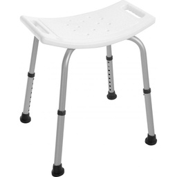 [BR289002-B] Sgabello in alluminio per Doccia Bianco-Argento 56x56x h48 cm