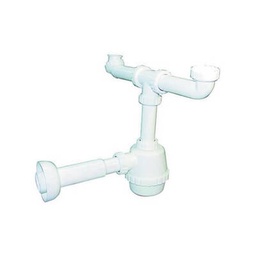 [057231] Sifone Pvc 2 Vie S / Piletta Per Porcellana Con Canotto