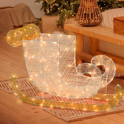 [20100242] Slitta 3D 77xH54cm 180 LED Serie LHC Luci di Natale