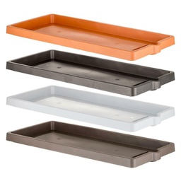 [1915337] Sottovaso BAMA per fioriera rettangolare di cm 94 x 36 x 5,5 in elegante cotto chiaro