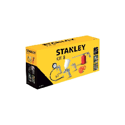 [1907136] Stanley Kit 8 Utensili Pneumatici Compressore Aria Soffiaggio Gonfiaggio Aerografo