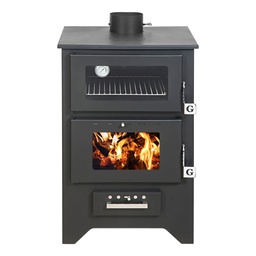 [5200416400134] Stufa a Legna con Forno Silvia Nera 14,6 Kw L50,5xP58,5xH90,5