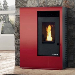 [1996060] Stufa a Pellet Ventilata Karmek One Ibiza S 10,5 Kw - Rosso