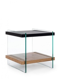 [B0734009] Tavolino 2P Line Wood Nero 50X50  