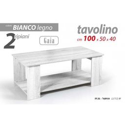 [GIC768910] Tavolino basso bianco salotto cm 100 x 50 x 40 h