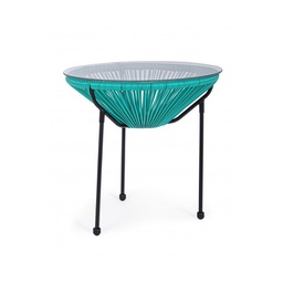 [B0802943] Tavolino con piano in vetro Parker Atol D50 cm