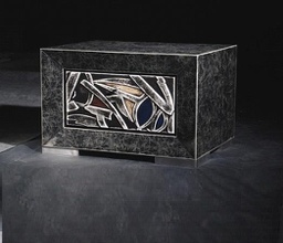 [QU/089] Tavolino top e base in legno nero 45x60x43h cm