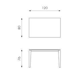 [OM/312/MG] Tavolo allungabile con top in ceramica 120/170x80 cm