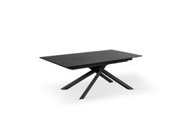 [OM/350/MN] Tavolo allungabile con top in marmo nero 170/270x90x76h cm