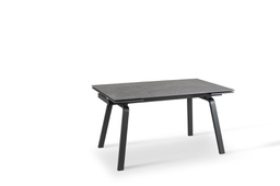 [OM/404/MG] Tavolo allungabile con top in pietra effetto marmo nero 140/200x80x76h cm