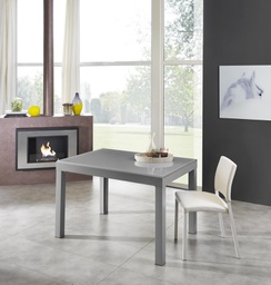 [OM/223/GR] Tavolo allungabile con top in vetro temperato grigio 120/175/230/290/350x75h cm