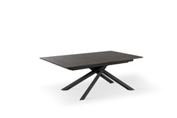 [OM/350/RU] Tavolo allungabile con top ruggine e gambe nere 170/270x90x76h cm