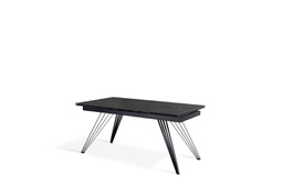 [OM/435/MN] Tavolo allungabile nero opaco 90 cm x 160-240  cm cm H. 76 cm