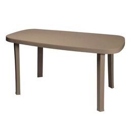 [333392] Tavolo da giardino in resina ovale tortora Otello 140x80x72 centimetri