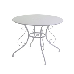 [V6449520000] Tavolo in alluminio old bianco latte cm 95