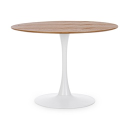 [B0732978] Tavolo in legno e alluminio stile naturale Ø100a - 75h