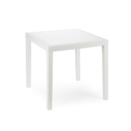 [20005334] Tavolo in rattan King quadrato bianco 79 x 79 x 72 cm