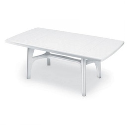 [1930403] Tavolo in resina bianco 180x95 cm. PRESIDENT 1800