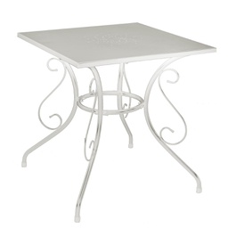 [V6457830000] Tavolo metallo Old bianco cm70x70h72
