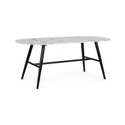 [B0732898] Tavolo ovale effetto marmo Marble 110x50x45h cm