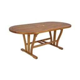 [B0805130] Tavolo per esterno in legno di Acacia Ovale Allungabile 150-200x90x h74 cm