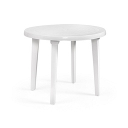 [FZ94832] Tavolo rotondo in polipropilene per esterno Bianco BRAGA diametro 90x h72 cm