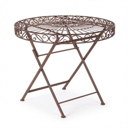 [B0720428] Tavolo rustico Melanie marrone in metallo