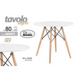 [GIC819469] Tavolo tondo moderno urban industrial bianco cm 80